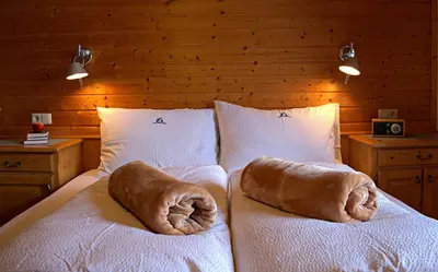 Ein Bett oder Betten in einem Zimmer der Unterkunft Haberlhof