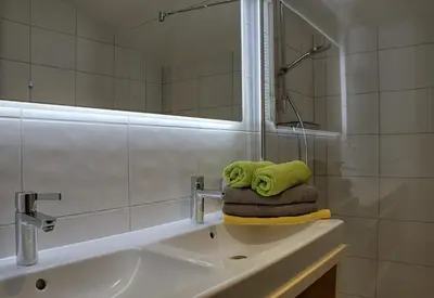 Ein Badezimmer in der Unterkunft Haberlhof