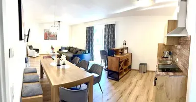 Ein Sitzbereich in der Unterkunft Dalila Appartements