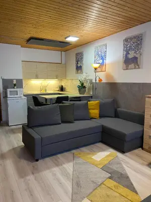 Ein Sitzbereich in der Unterkunft Cosy Apartment