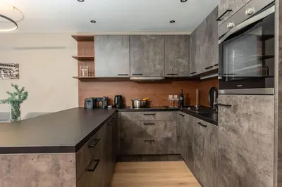 Küche/Küchenzeile in der Unterkunft Appartements Wehrhof by Schladmingurlaub