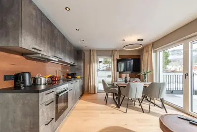 Küche/Küchenzeile in der Unterkunft Appartements Wehrhof by Schladmingurlaub