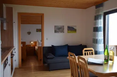 Ein Sitzbereich in der Unterkunft Ferienhof Hochbrandt