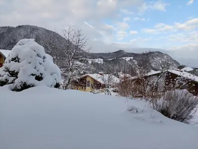 Ein allgemeiner Bergblick oder ein Berglick von der Ferienwohnung aus