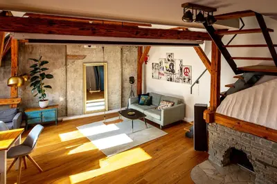 Ein Bett oder Betten in einem Zimmer der Unterkunft Studio Loft Murau - im Herzen der Altstadt