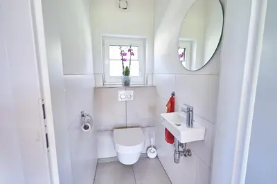 Ein Badezimmer in der Unterkunft Bergblick Acht Mondsee