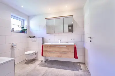 Ein Badezimmer in der Unterkunft Bergblick Acht Mondsee