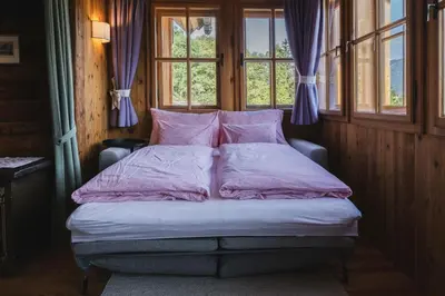 Ein Bett oder Betten in einem Zimmer der Unterkunft Schmiedgut Bad Aussee