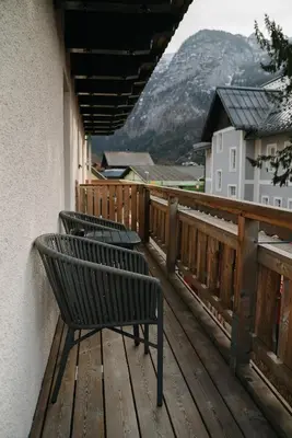 Ein allgemeiner Bergblick oder ein Berglick von der Pension aus