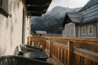 Ein allgemeiner Bergblick oder ein Berglick von der Pension aus