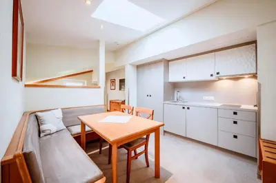 Küche/Küchenzeile in der Unterkunft Harmls Aparthotel