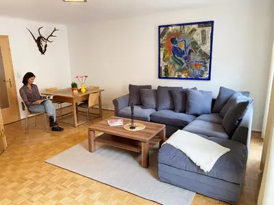 Ein Sitzbereich in der Unterkunft Hotel.Pension.Golingen