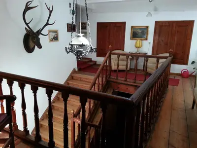 Ein Sitzbereich in der Unterkunft Gasthof Simony Hallstatt B&B