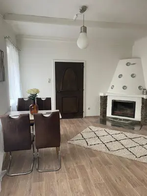 Ein Sitzbereich in der Unterkunft Appartement Attergau