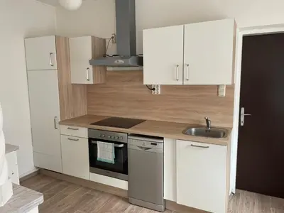 Küche/Küchenzeile in der Unterkunft Appartement Attergau