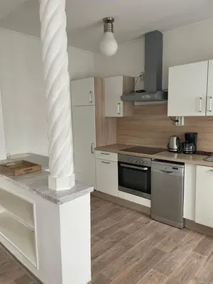 Küche/Küchenzeile in der Unterkunft Appartement Attergau