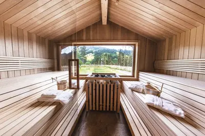 Ein Bett oder Betten in einem Zimmer der Unterkunft Bergseegut Chalet und Apartment