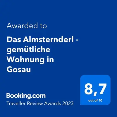 Ein Zertifikat, Auszeichnung, Logo oder anderes Dokument, das in der Unterkunft Das Almsternderl - gemütliche Wohnung in Gosau ausgestellt ist