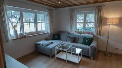 Ein Sitzbereich in der Unterkunft DAS JOHANN Apartments im Ausseerland