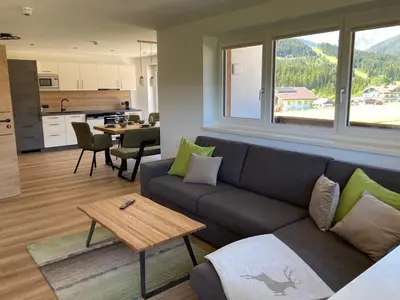 Küche/Küchenzeile in der Unterkunft Deluxe Appartement Blasbichlerhof