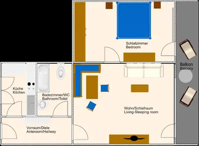 Grundriss der Unterkunft Apartment Toni