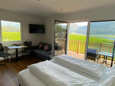 Ein Bett oder Betten in einem Zimmer der Unterkunft Ferienappartements Familie Jakob