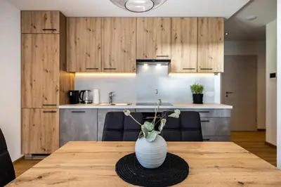 Küche/Küchenzeile in der Unterkunft Appartements Evers