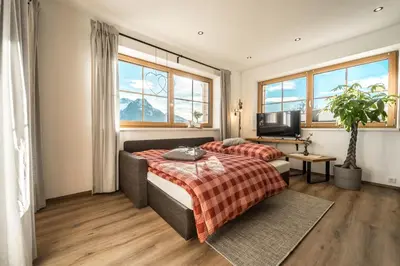 Ein Bett oder Betten in einem Zimmer der Unterkunft Bio Bauernhof Oberhinterberg Appartement