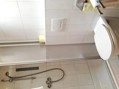 Ein Badezimmer in der Unterkunft Parkpension Billroth