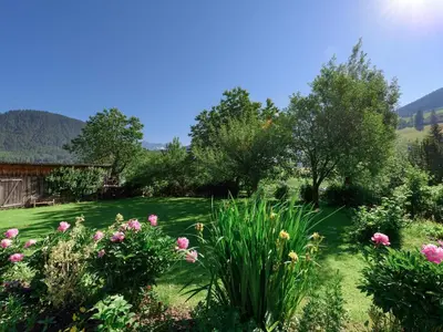 Ein allgemeiner Bergblick oder ein Berglick von der Ferienwohnung aus