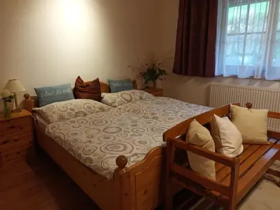 Ein Bett oder Betten in einem Zimmer der Unterkunft Zeit-/Los Quilk