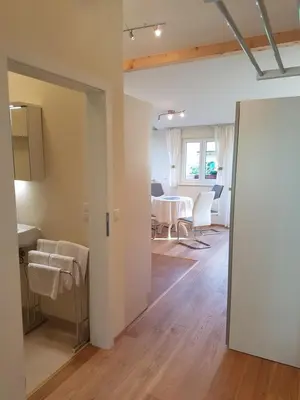 Ein Sitzbereich in der Unterkunft Haus Bergblick
