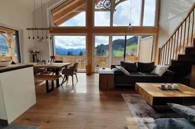 Ein Sitzbereich in der Unterkunft Penthouse Hechelstein - Top 106