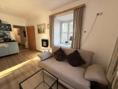 Ein Sitzbereich in der Unterkunft Glück am See - Apartment mit Seezugang