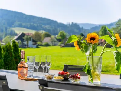 Ein allgemeiner Bergblick oder ein Berglick von des Ferienhauses aus