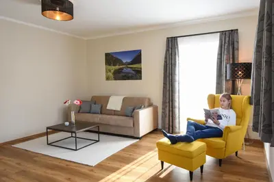Ein Sitzbereich in der Unterkunft Ferienhaus Kraiter