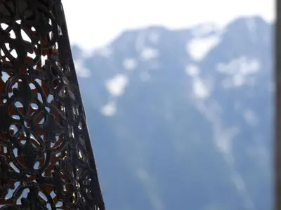 Ein allgemeiner Bergblick oder ein Berglick von der Ferienwohnung aus