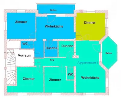 Grundriss der Unterkunft Appartements Höller