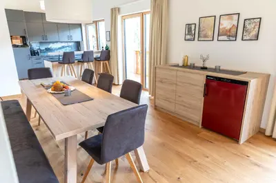 Küche/Küchenzeile in der Unterkunft Gleiming apartments