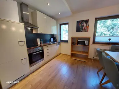 Küche/Küchenzeile in der Unterkunft Appartements Zauchenseeblick Thunhart