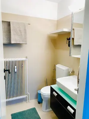 Ein Badezimmer in der Unterkunft Buchenblick