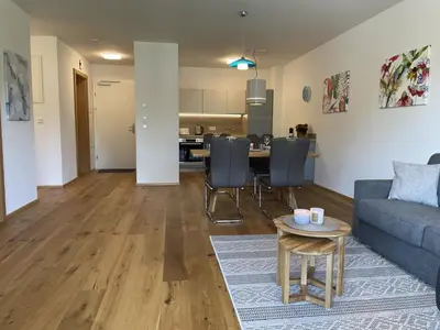 Ein Sitzbereich in der Unterkunft Grimmingblick Apartment 206 by AA Holiday Homes