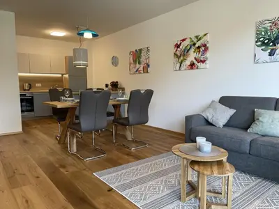 Ein Sitzbereich in der Unterkunft Grimmingblick Apartment 206 by AA Holiday Homes