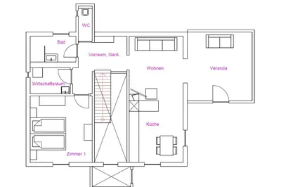Grundriss der Unterkunft Ferienwohnung Stefanie