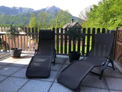 Ein allgemeiner Bergblick oder ein Berglick von der Ferienwohnung aus