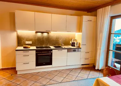 Küche/Küchenzeile in der Unterkunft Haus Plattenkar