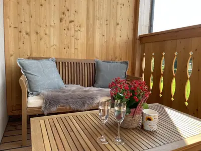 Ein Sitzbereich in der Unterkunft Panorama Lodge Mountainview 208