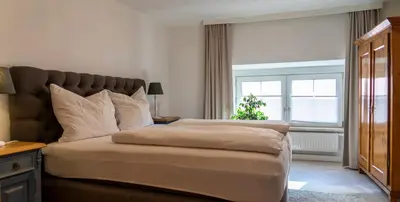 Ein Bett oder Betten in einem Zimmer der Unterkunft Modern Apartment in the City Center of Bad Ischl