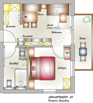 Grundriss der Unterkunft Appartementhaus Madlen