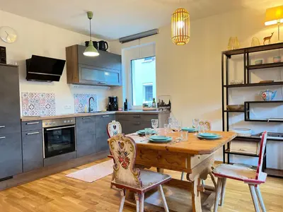 Küche/Küchenzeile in der Unterkunft Ferienwohnung im Sonnendorf Öblarn